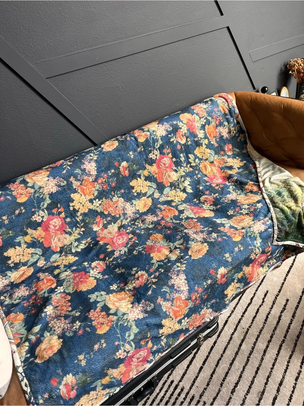 Johnny Was Blue Green Impressionist Throw Blanket